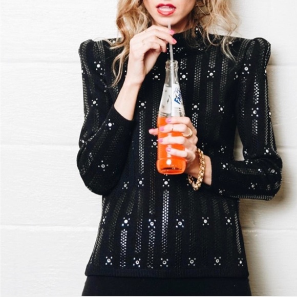 St. John Tops - Vintage St. John Knit Rhinestone Shoulder Pads Sweater Top